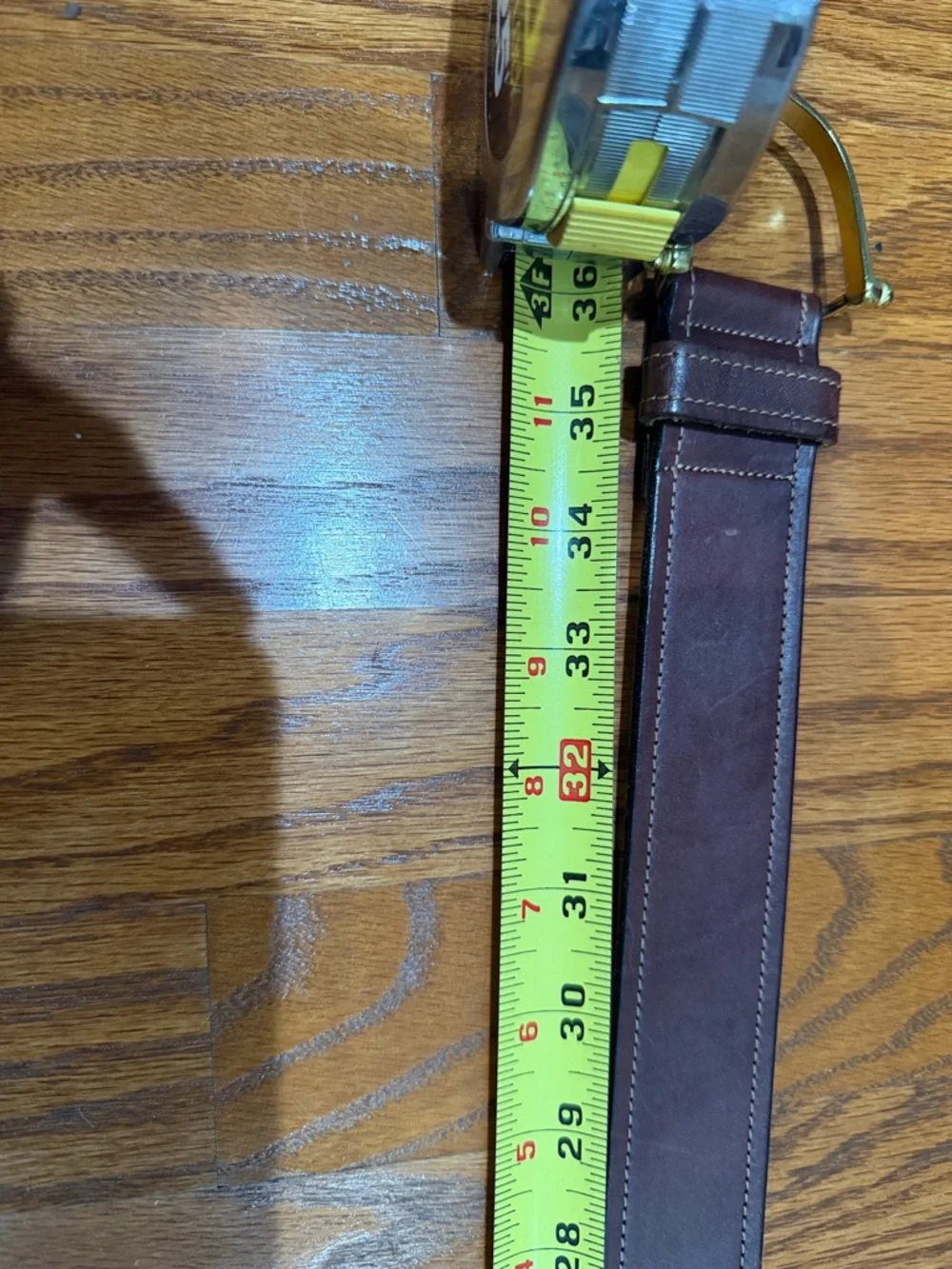 Orvis Brown English Bridle Leather Belt with Brass Spur Buckle